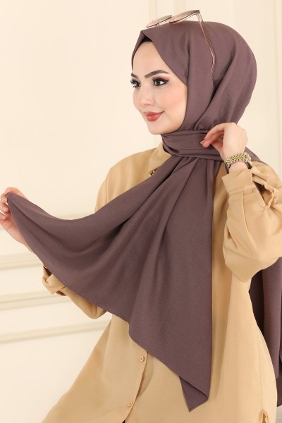 حجاب طويل أرجواني غامق EHM610 