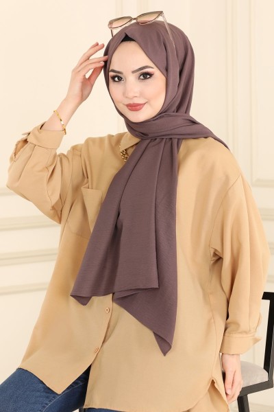 حجاب طويل أرجواني غامق EHM610 